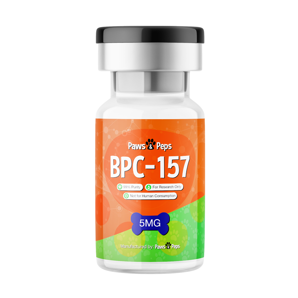 Paws and Peps BPC-157 bottle with capsules